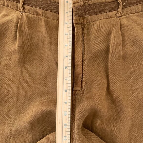 C&C California Womens Brown High Rise Wide Leg Linen Blend Crop Pants Size 12 - Picture 6 of 8